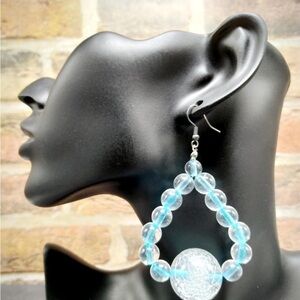 Elegant Blue Beaded Earrings